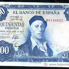 Billetes españoles: BILLETE 500 PESETAS 1954 , MBC+ EBC , SERIE D , T527