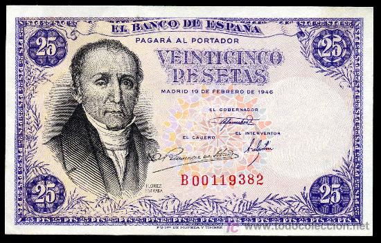 Billetes espa&ntilde;oles: 25 PESETAS DE 1946 COMO NUEVO - EBC+