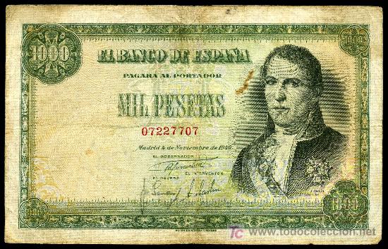 Banconote spagnole: BUEN BILLETE MARQUES DE SANTILLANA 1000 PTAS 1949   MBC