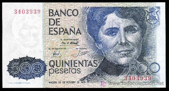 Spanische Banknoten: BILLETE DE 500 PTAS 1979 SIN SERIE S/C-