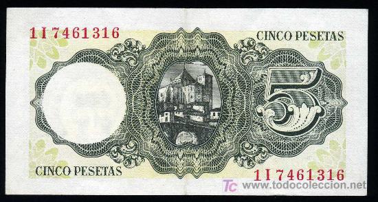 Billetes espa&ntilde;oles: BILLETE DE  5 PTAS DE  1951 EBC+ - Foto 2