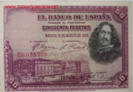 Billetes espa&ntilde;oles: Billete 50 pesetas 1928 - Foto 1