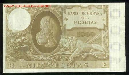 Billetes espa&ntilde;oles: 1000 pts. 1&ordm; de Mayo de 1895 - Foto 2