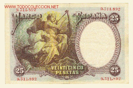 Billetes espa&ntilde;oles: BONITO EBC 25 PTAS. ABRIL 1931 - Foto 2