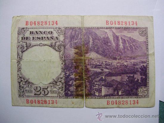 Billetes espa&ntilde;oles: BILLETE DE 25 PTS  REF BI010 - Foto 2