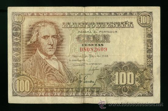 Billetes espa&ntilde;oles: 100 pts 1948 - Foto 1
