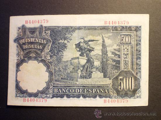 Billetes espa&ntilde;oles: 500 pesetas 1951 benlliure MBC - Foto 2