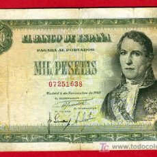 Billetes españoles: BILLETE 1000 PESETAS 1949 , MBC- , SIN SERIE , T638