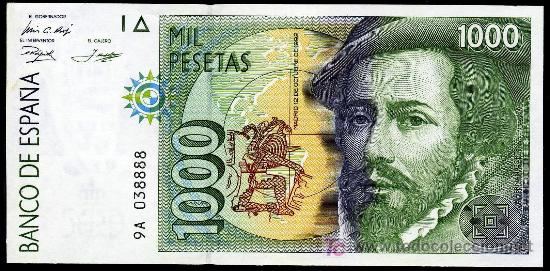 Notas espanholas: 1000 PTAS 1992 - SERIE ESPECIAL 9A   S/C  PLANCHA