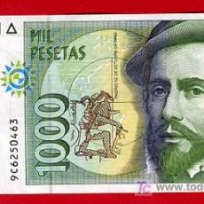 Billetes españoles: BILLETE 1000 PESETAS 1992 , MBC+ , SERIE ESPECIAL 9C , T463