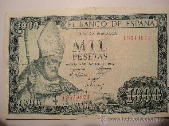 billete de 1000 pesetas,1965,banco de - Comprar Billetes españoles antiguos en todocoleccion - 25723455