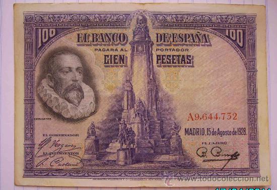 Spanish Banknotes: Billete 100 pesetas Cervantes 1928