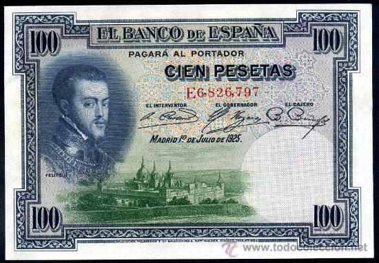 Billetes espa&ntilde;oles: 100 Pesetas 1925 Serie E S/C Plancha - Foto 1