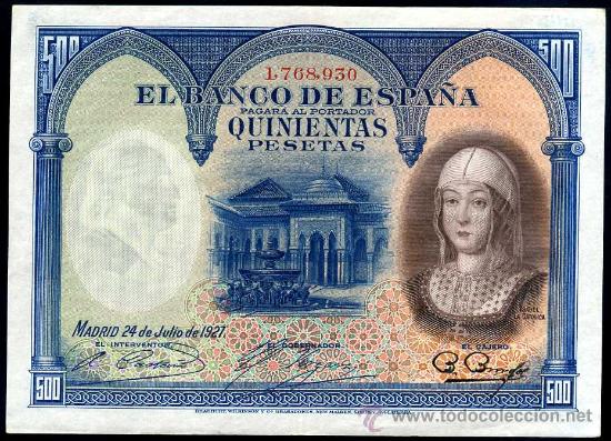 Billetes espa&ntilde;oles: 500 Pesetas 1927  S/S  EBC+ - Foto 1