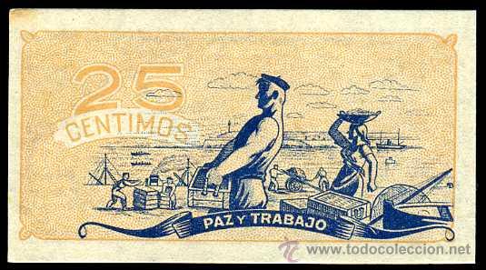 Billetes espa&ntilde;oles: ASTURIAS Y LEON : 25 Centimos S/C - Foto 2