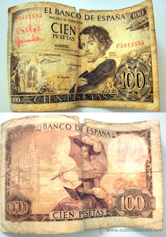 Billetes espa&ntilde;oles: BILLETE 100 PTAS 1965 BECQUER - Foto 1