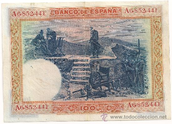 Billetes espa&ntilde;oles: 100 pesetas de 1925 serie A-441 - Foto 2