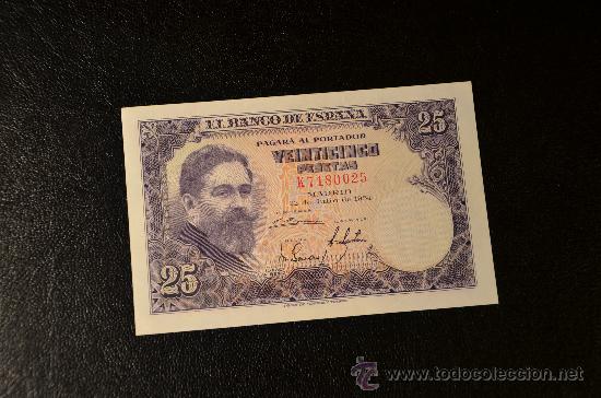 Billetes espa&ntilde;oles: 25 PESETAS 22 JULIO 1954 - ALBENIZ - SIN CIRCULAR - SERIE K