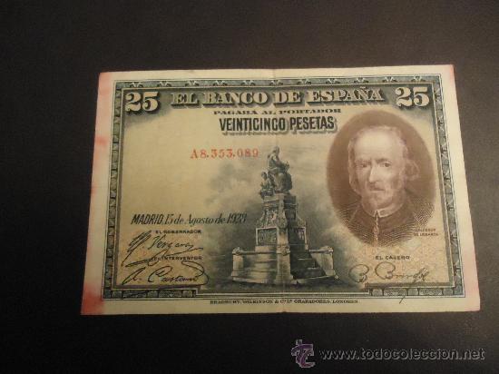 Billetes espa&ntilde;oles: ESPA&Ntilde;A 25 PESETAS 1928 - Foto 1