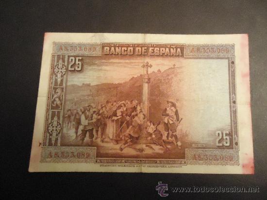 Billetes espa&ntilde;oles: ESPA&Ntilde;A 25 PESETAS 1928 - Foto 2