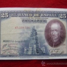 Billetes españoles: BILLETE DE VEINTICINCO PESETAS. Lote 30821462