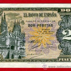 Billetes españoles: BILLETE 2 PESETAS BURGOS ABRIL 1938 , PLANCHA , SERIE F , ORIGINAL , T083