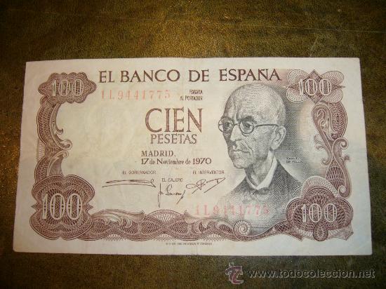Billetes espa&ntilde;oles: BILLETE 100 PTA. MANUEL DE FALLA **CON ERROR**- EMISION A&Ntilde;O 1970 - Foto 1