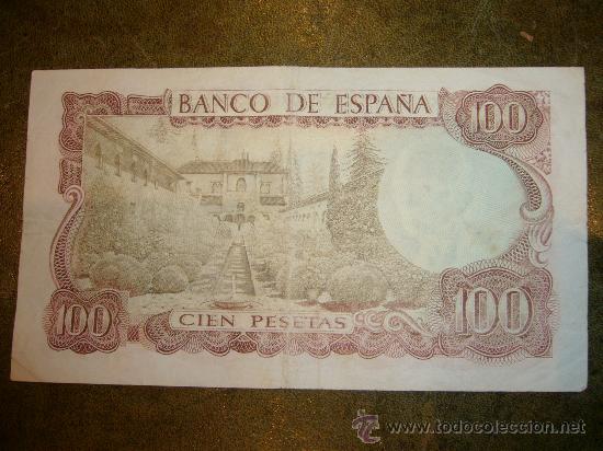Billetes espa&ntilde;oles: BILLETE 100 PTA. MANUEL DE FALLA **CON ERROR**- EMISION A&Ntilde;O 1970 - Foto 2