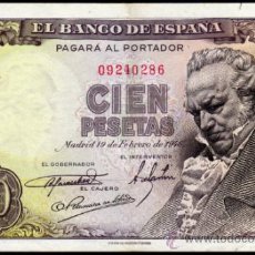 Billetes españoles: BILLETE ESPAÑA - 100 PESETAS - MADRID 19 DE FEBRERO DE 1946 - CABEZA DE FRANCISCO GOYA - SIN SERIE. Lote 36601425