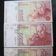 Billetes españoles: TRIO DE BILLETES DE 2000 PESETAS 1992 DISTINTOS. Lote 36982061