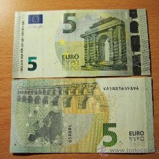 Billetes españoles: BONITO: BILLETE 5 EUROS NUEVA IMAGEN, FIRMA MARIO DRAGHI, PLANCHA, AÑO 2013, SERIE ESPAÑOLA. V004A3. Lote 37058087