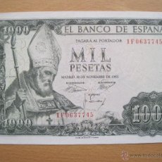 Billetes españoles: 1000 PESETAS 1965 ECXELENTE (CASI PLANCHA ). Lote 39929292