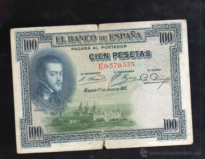 Billetes espa&ntilde;oles: BILLETE DE 100 PESETAS. JULIO 1925. SERIE E - Foto 1