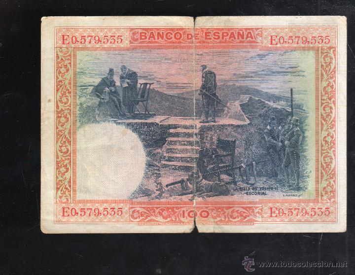 Billetes espa&ntilde;oles: BILLETE DE 100 PESETAS. JULIO 1925. SERIE E - Foto 2