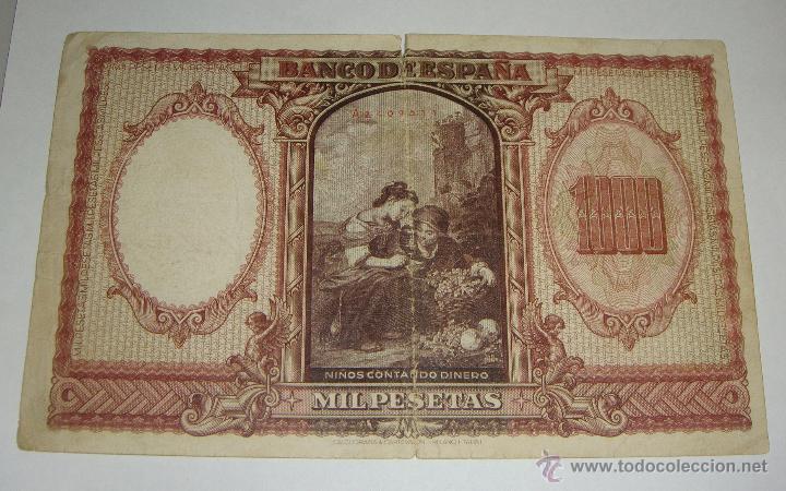 Billetes espa&ntilde;oles: 1000 Pesetas. Murillo. 1940. - Foto 2