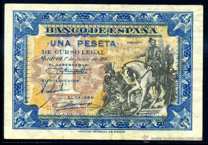 Billetes espa&ntilde;oles: 1 PESETA JUNIO 1940 EBC - Foto 1