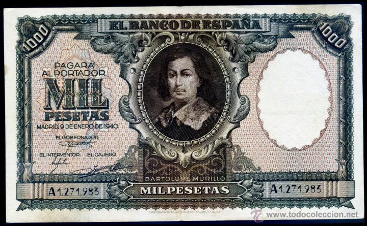 Billetes espa&ntilde;oles: 1000 PESETAS ENERO 1940 EBC + - Foto 1