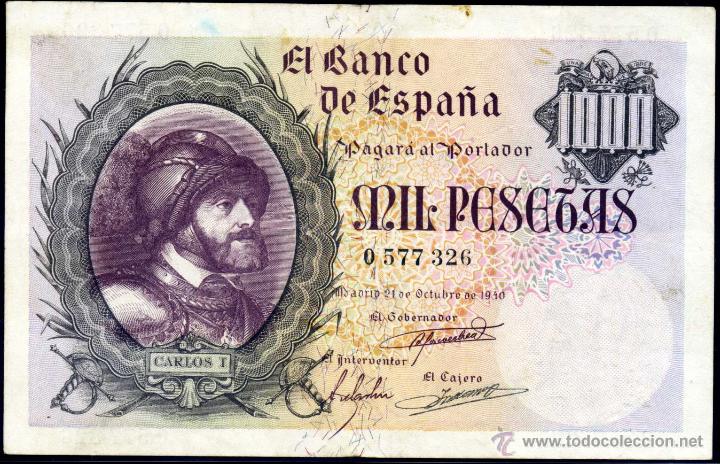 Billetes espa&ntilde;oles: 1000 PESETAS OCTUBRE 1940 EBC - Foto 1