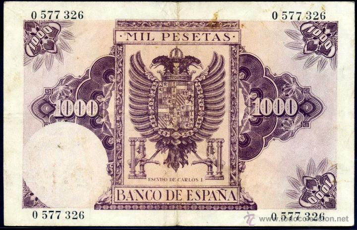 Billetes espa&ntilde;oles: 1000 PESETAS OCTUBRE 1940 EBC - Foto 2
