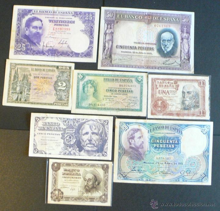Billetes espa&ntilde;oles: 8 billetes espa&ntilde;oles - Foto 1