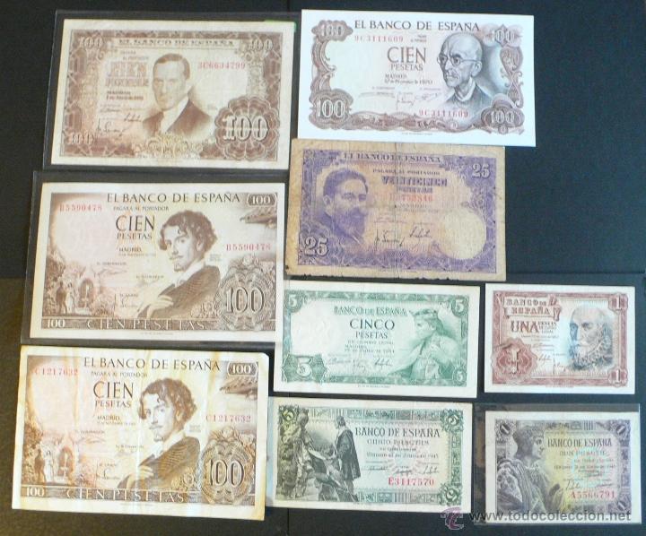 Billetes espa&ntilde;oles: 9 billetes espa&ntilde;oles - Foto 1