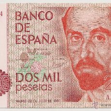 Billetes españoles: 2000 PESETAS DE 1980 SERIE A-564 PLANCHA RARO