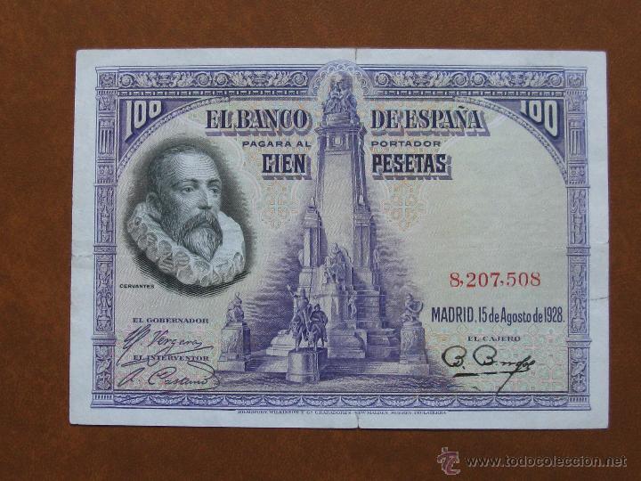 Billetes espa&ntilde;oles: ESPA&Ntilde;A , 100 PESETAS DE 1928 - Foto 1