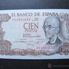 Billetes españoles: BILLETE ESPAÑA 100 CIEN PESETAS AÑO 1970 3E2065643 SIN CIRCULAR