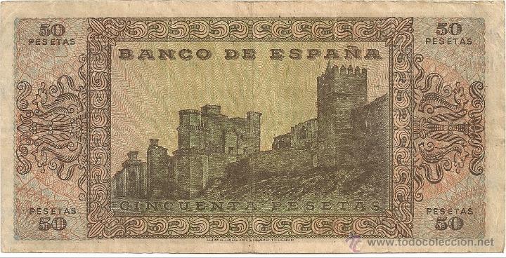 Billetes espa&ntilde;oles: 50 pesetas de 1938 serie E-078 EBC - Foto 2