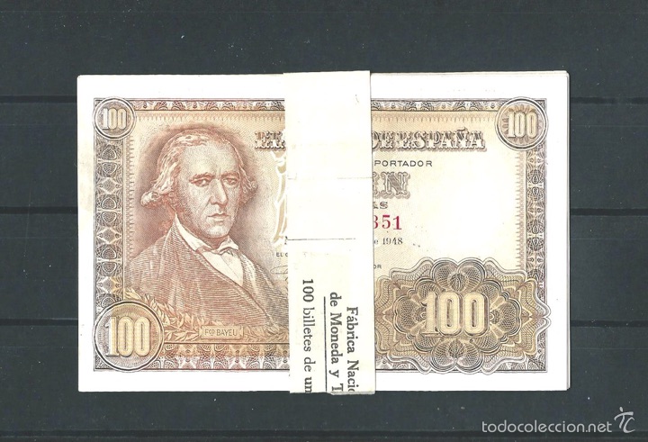 Billetes espa&ntilde;oles: 100 pesetas de 1948 plancha de lujo - Foto 1