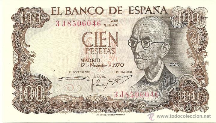 Billetes espa&ntilde;oles: BILLETE 100 PESETAS MANUEL DE FALLA - Foto 1