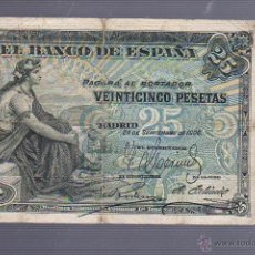 Billetes españoles: BILLETE. BANCO DE ESPAÑA. 25 PESETAS. 1906. SERIE A. Lote 53676719