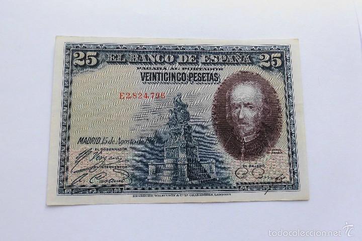 Billetes espa&ntilde;oles: 25 pesetas 1928 Calderon de la Barca