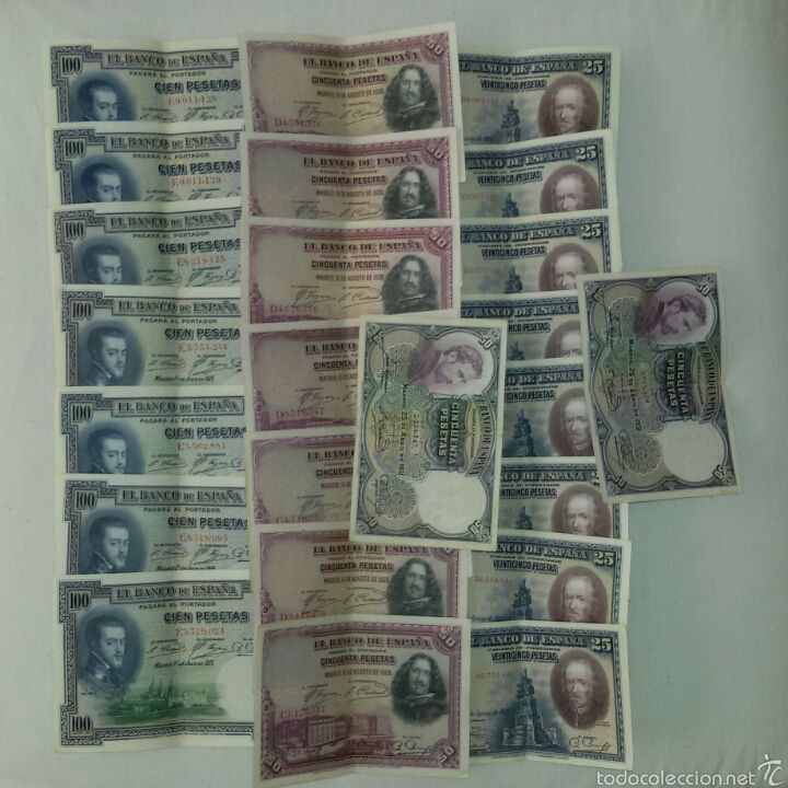 Billetes espa&ntilde;oles: Antiguo Lote Billetes 1925. - Foto 1
